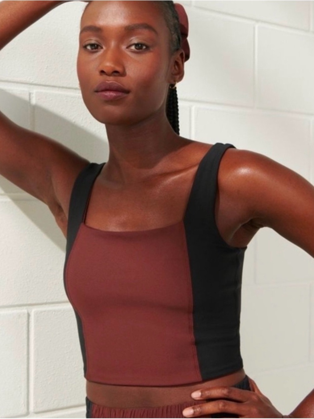 Abercrombie YPB sculptlux square neck bra top